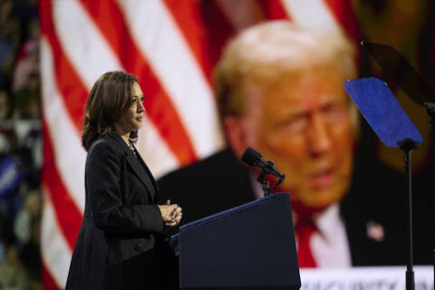 La vicepresidenta de Estados Unidos y candidata presidencial demócrata, Kamala Harris, arremetió este lunes (14.10.2024)